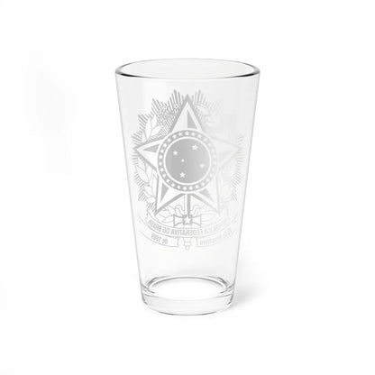 Coat of arms of Brazil variant BW from STF (Brazil) (Coat of Arms) Pint Glass 16oz - Go Mug Yourself