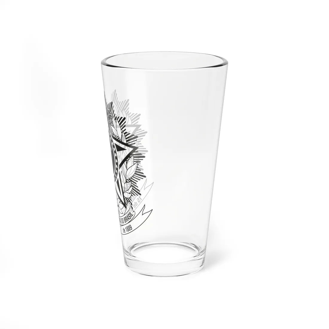 Coat of arms of Brazil variant BW from STF (Brazil) (Coat of Arms) Pint Glass 16oz - Go Mug Yourself