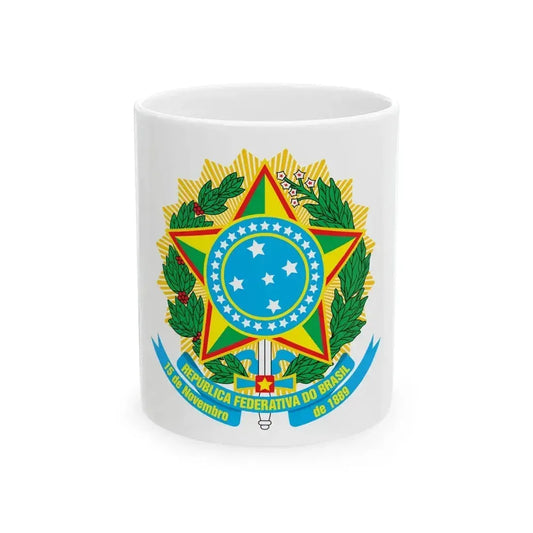 Coat of arms of Brazil - White Coffee Mug 11oz - Go Mug Yourself