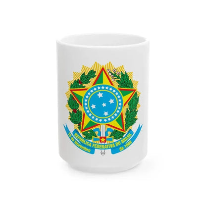 Coat of arms of Brazil - White Coffee Mug 15oz - Go Mug Yourself