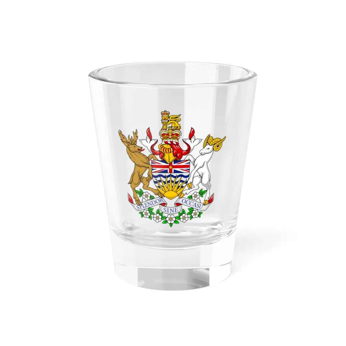 Coat of arms of British Columbia (Canada) (Coat of Arms) Shot Glass 1.5oz 1.5oz - Go Mug Yourself