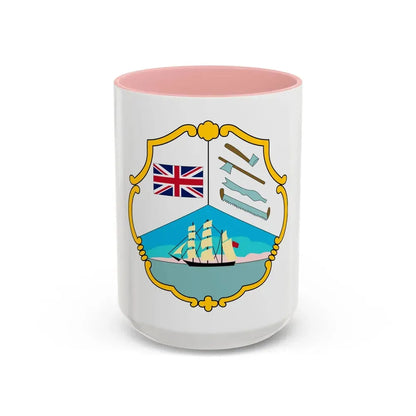 Coat of arms of British Honduras (1819-1907) - Accent Coffee Mug 15oz Pink - Go Mug Yourself