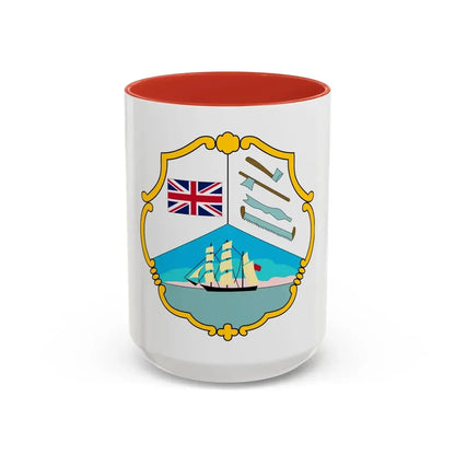 Coat of arms of British Honduras (1819-1907) - Accent Coffee Mug 15oz Red - Go Mug Yourself