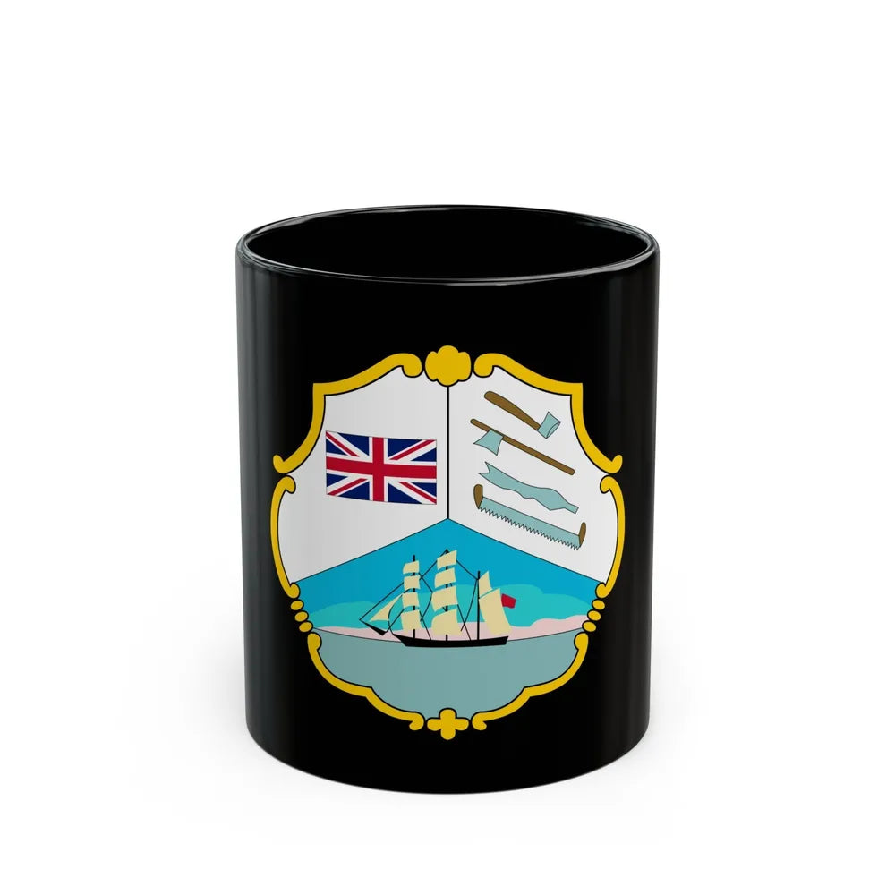 Coat of arms of British Honduras (1819-1907) - Black Coffee Mug-11oz-Go Mug Yourself