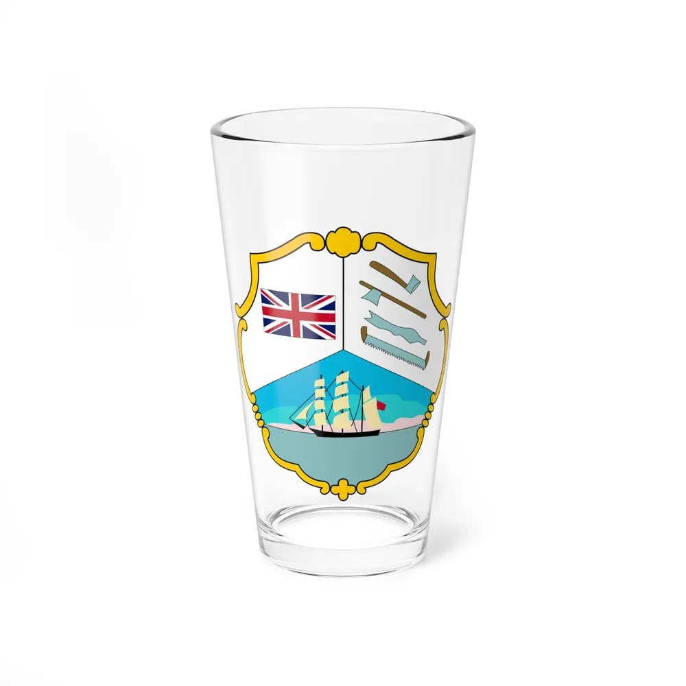 Coat of arms of British Honduras (1819-1907) - Pint Glass 16oz-16oz-Go Mug Yourself