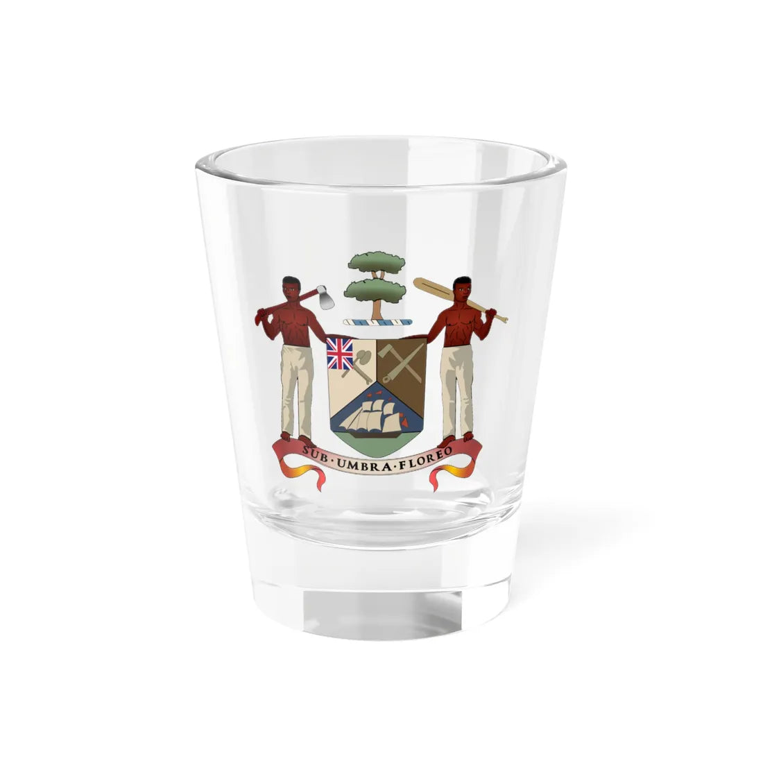 Coat of arms of British Honduras 1907-1967 (Belize) (Coat of Arms) Shot Glass 1.5oz 1.5oz - Go Mug Yourself