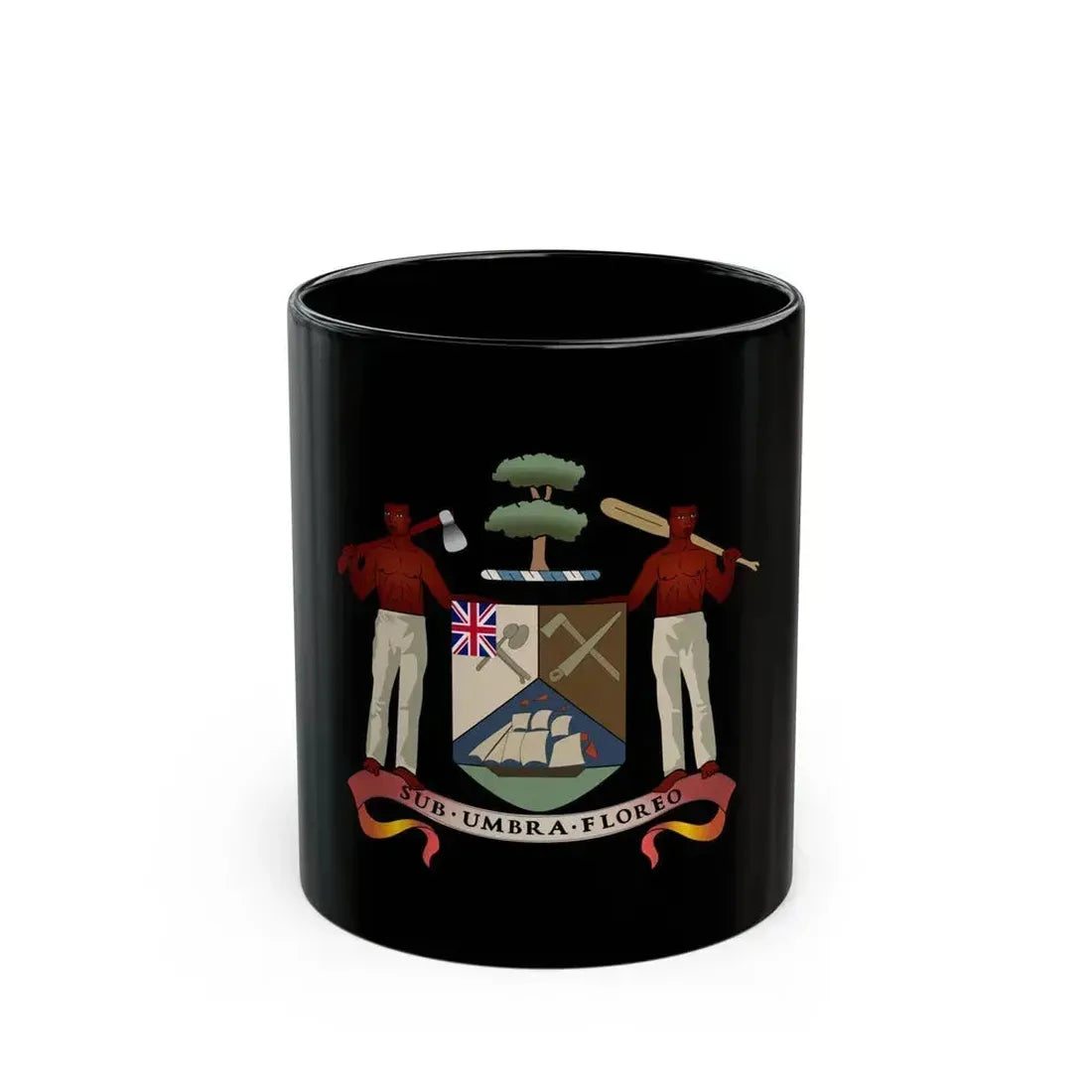 Coat of arms of British Honduras (1907-1967) - Black Coffee Mug 11oz - Go Mug Yourself