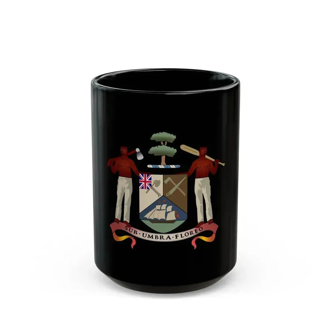 Coat of arms of British Honduras (1907-1967) - Black Coffee Mug 15oz - Go Mug Yourself