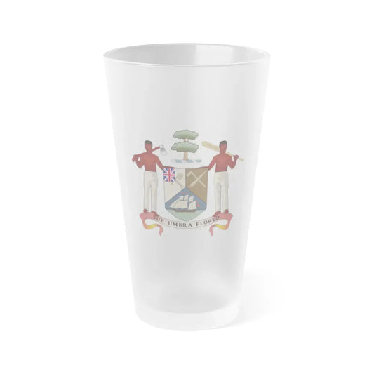 Coat of arms of British Honduras (1907-1967) - Frosted Pint Glass 16oz Default Title - Go Mug Yourself