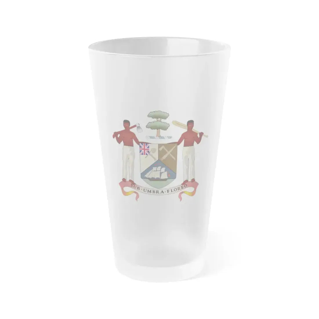 Coat of arms of British Honduras (1907-1967) - Frosted Pint Glass 16oz Default Title - Go Mug Yourself