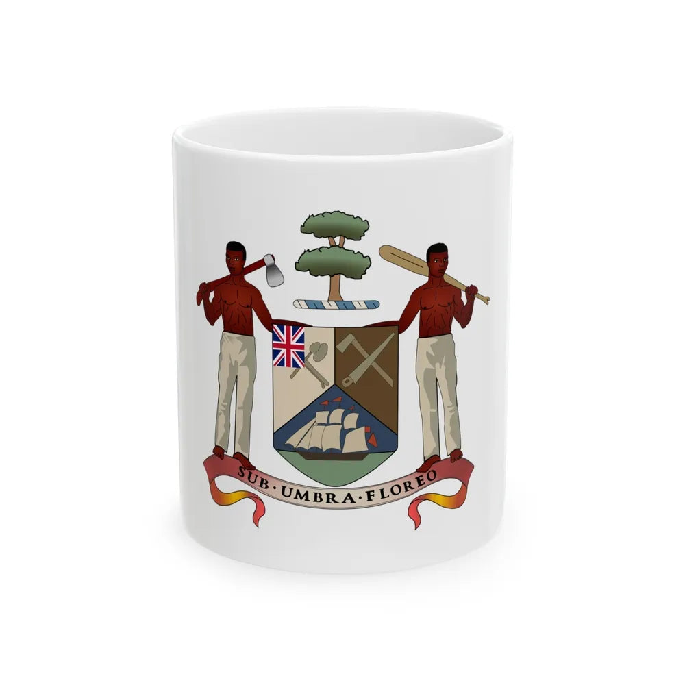 Coat of arms of British Honduras (1907-1967) - White Coffee Mug-11oz-Go Mug Yourself