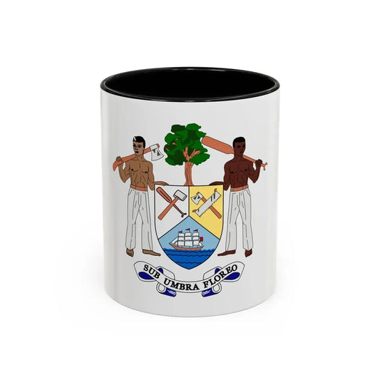 Coat of arms of British Honduras-Belize (1967-1981) - Accent Coffee Mug 11oz Black - Go Mug Yourself