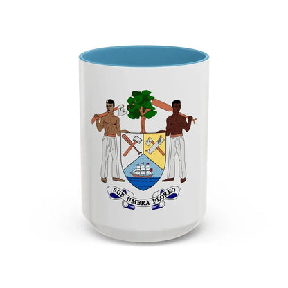 Coat of arms of British Honduras-Belize (1967-1981) - Accent Coffee Mug 15oz Light Blue - Go Mug Yourself