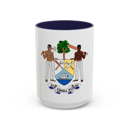 Coat of arms of British Honduras-Belize (1967-1981) - Accent Coffee Mug 15oz Navy - Go Mug Yourself