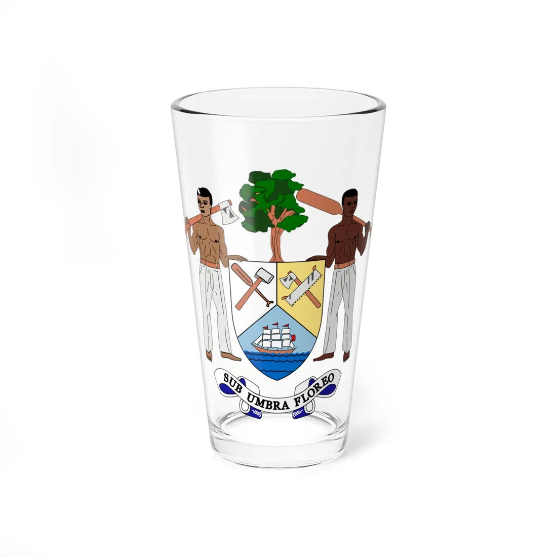 Coat of arms of British Honduras-Belize 1967-1981 (Belize) (Coat of Arms) Pint Glass 16oz 16oz - Go Mug Yourself