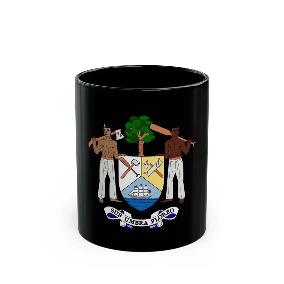 Coat of arms of British Honduras-Belize (1967-1981) - Black Coffee Mug 11oz - Go Mug Yourself