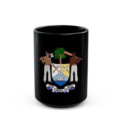 Coat of arms of British Honduras-Belize (1967-1981) - Black Coffee Mug-15oz-Go Mug Yourself