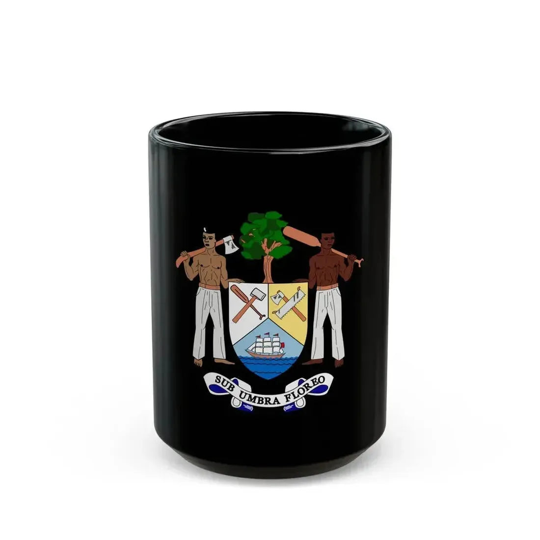Coat of arms of British Honduras-Belize (1967-1981) - Black Coffee Mug 15oz - Go Mug Yourself