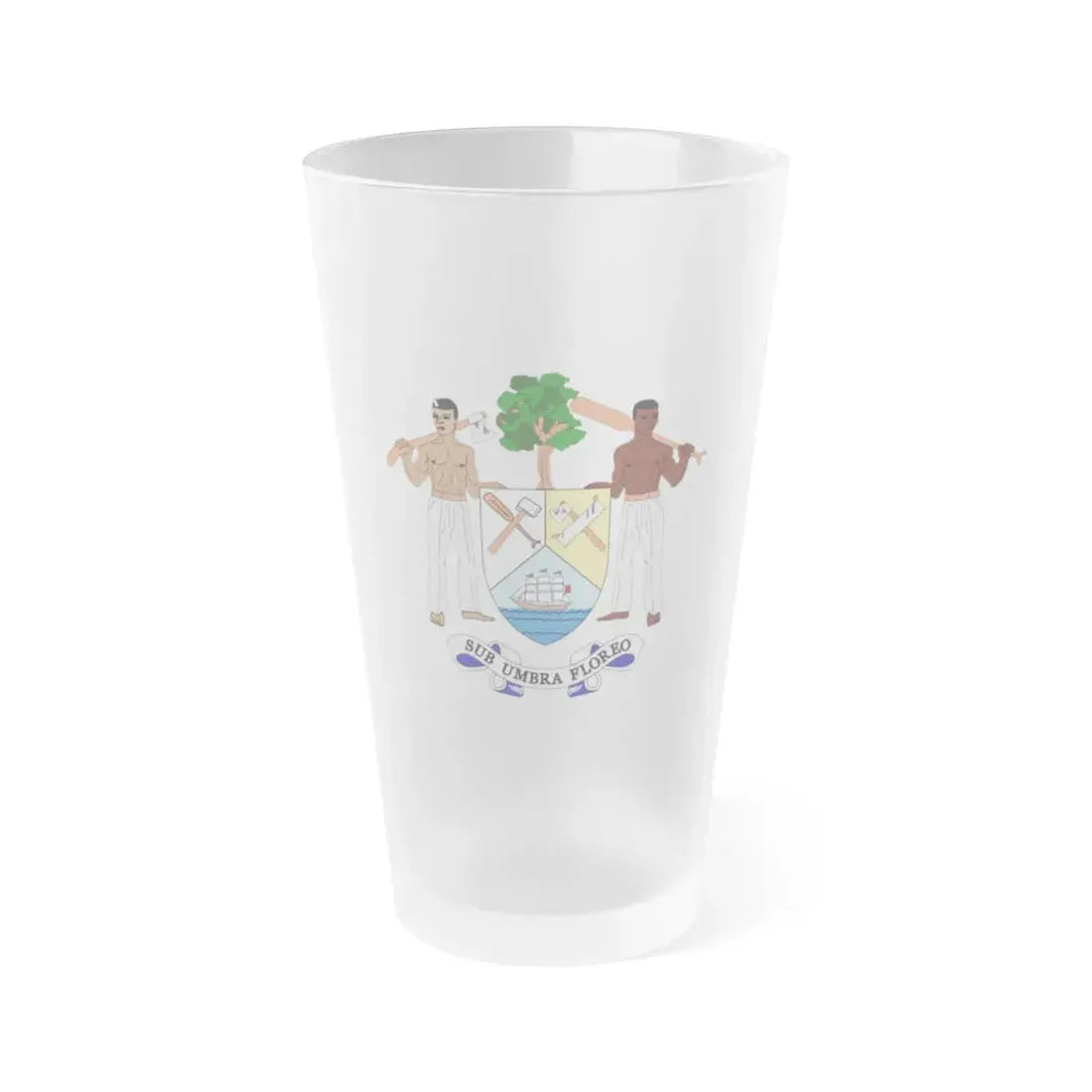 Coat of arms of British Honduras-Belize (1967-1981) - Frosted Pint Glass 16oz Default Title - Go Mug Yourself