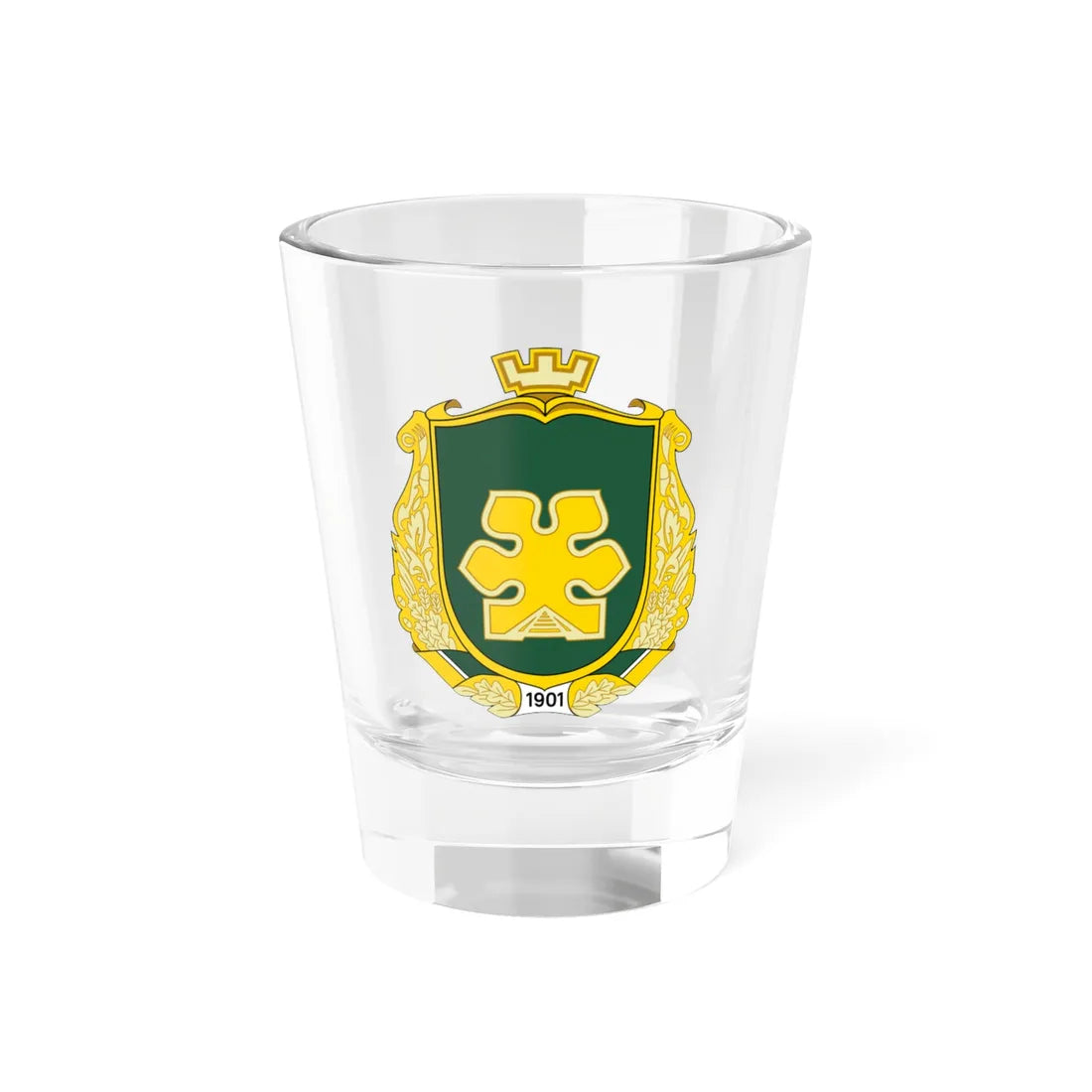 Coat of arms of Bucha (Ukraine) (Coat of Arms) Shot Glass 1.5oz 1.5oz - Go Mug Yourself