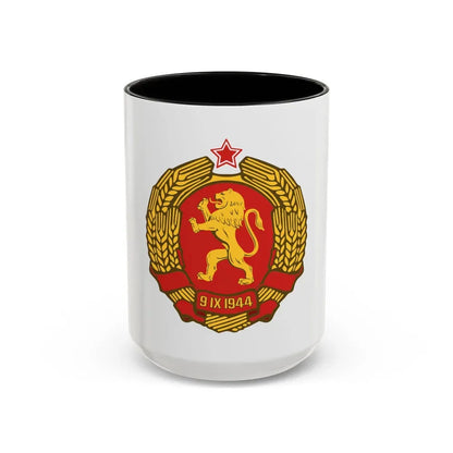 Coat of arms of Bulgaria (1948) - Accent Coffee Mug 15oz Black - Go Mug Yourself