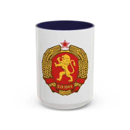 Coat of arms of Bulgaria (1948) - Accent Coffee Mug 15oz Navy - Go Mug Yourself