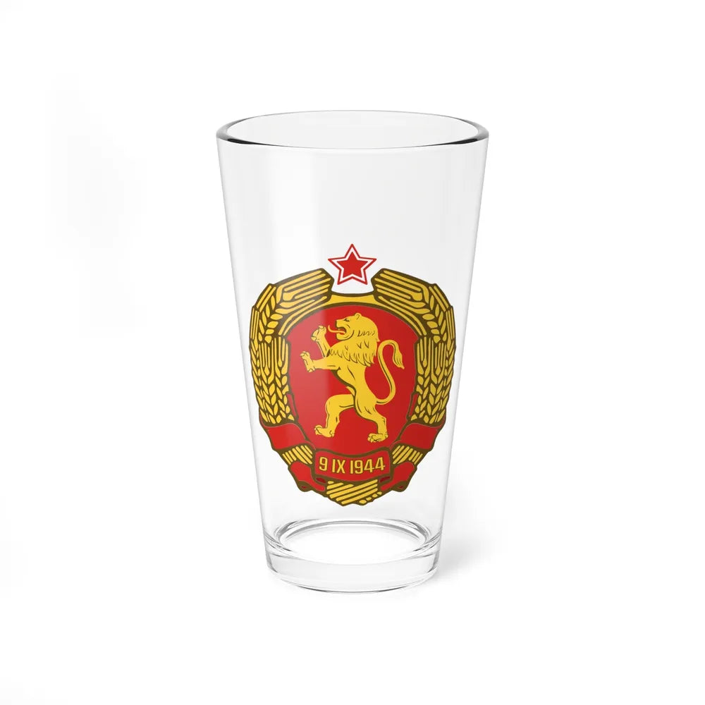 Coat of arms of Bulgaria (1948) - Pint Glass 16oz-16oz-Go Mug Yourself