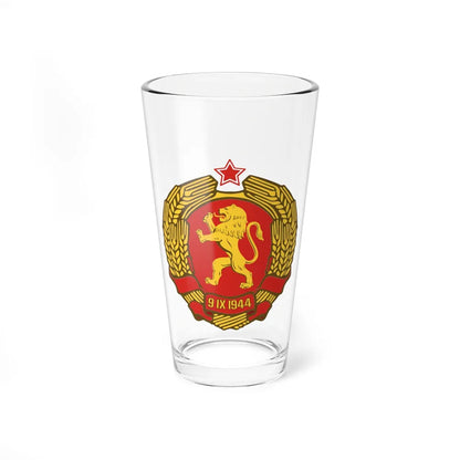 Coat of arms of Bulgaria (1948) - Pint Glass 16oz-16oz-Go Mug Yourself