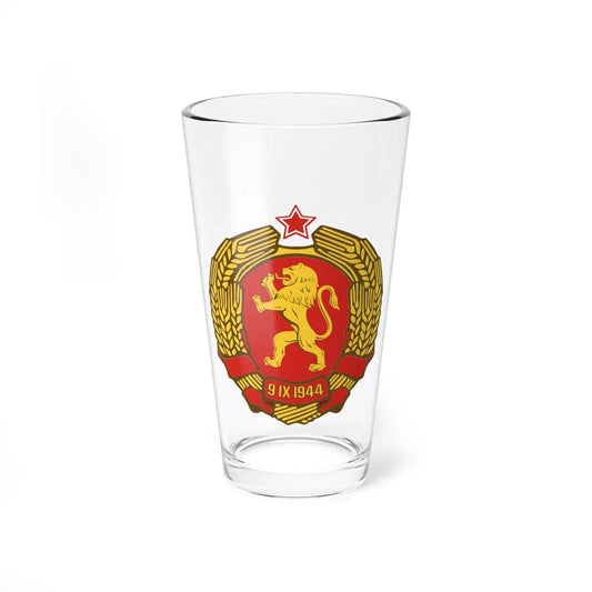 Coat of arms of Bulgaria (1948) - Pint Glass 16oz-16oz-Go Mug Yourself