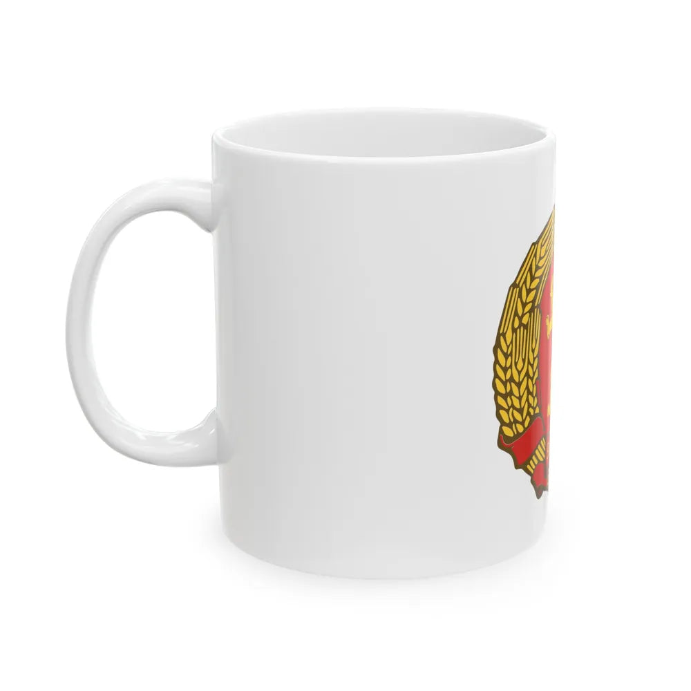 Coat of arms of Bulgaria (1948) - White Coffee Mug-Go Mug Yourself