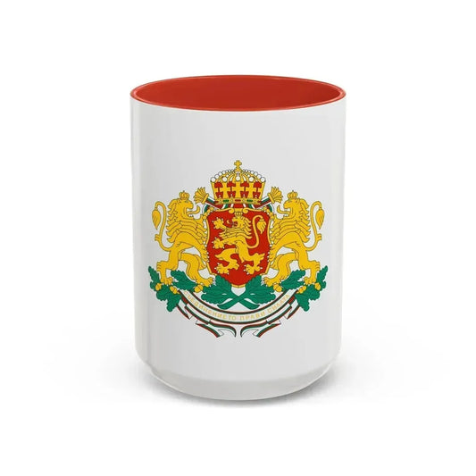 Coat of arms of Bulgaria - Accent Coffee Mug 15oz Red - Go Mug Yourself