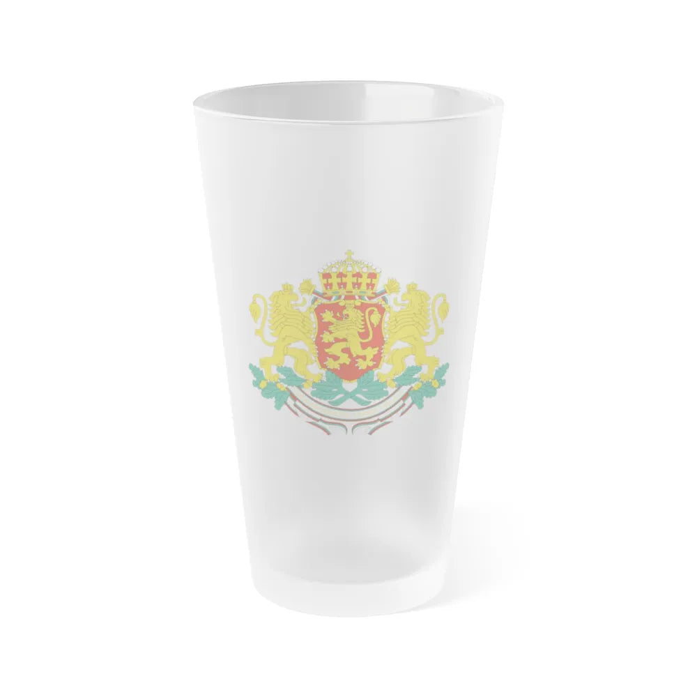 Coat of arms of Bulgaria - Frosted Pint Glass 16oz-Go Mug Yourself