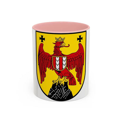 Coat of Arms of Burgenland Austria - Accent Coffee Mug 11oz Pink - Go Mug Yourself
