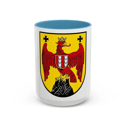 Coat of Arms of Burgenland Austria - Accent Coffee Mug 15oz Light Blue - Go Mug Yourself