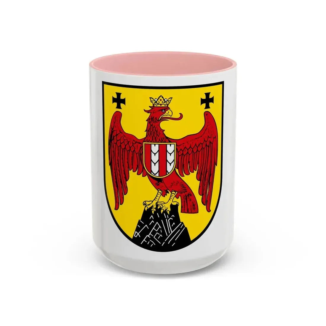 Coat of Arms of Burgenland Austria - Accent Coffee Mug 15oz Pink - Go Mug Yourself