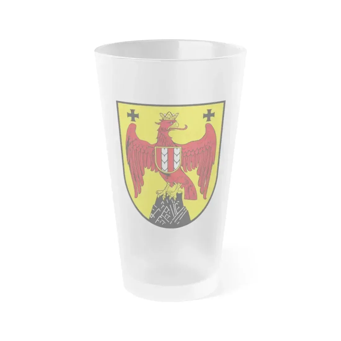 Coat of Arms of Burgenland Austria - Frosted Pint Glass 16oz 16oz Frosted - Go Mug Yourself