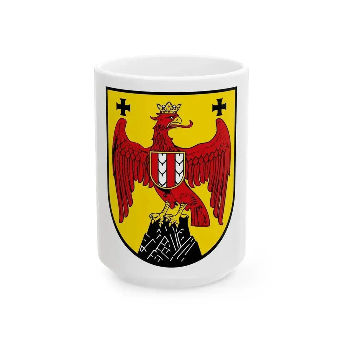 Coat of Arms of Burgenland Austria - White Coffee Mug 15oz - Go Mug Yourself