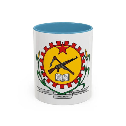 Coat of arms of Burkina Faso 1984-1991 - Accent Coffee Mug 11oz Light Blue - Go Mug Yourself