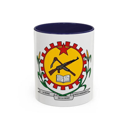 Coat of arms of Burkina Faso 1984-1991 - Accent Coffee Mug 11oz Navy - Go Mug Yourself