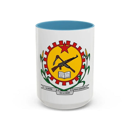 Coat of arms of Burkina Faso 1984-1991 - Accent Coffee Mug 15oz Light Blue - Go Mug Yourself