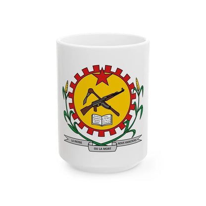 Coat of arms of Burkina Faso 1984-1991 - White Coffee Mug-15oz-Go Mug Yourself