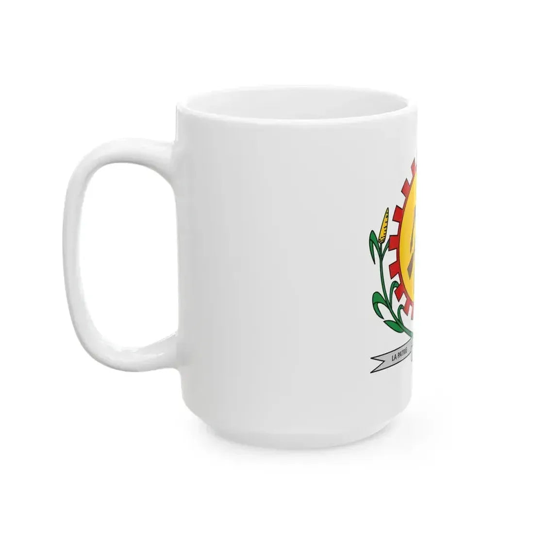 Coat of arms of Burkina Faso 1984-1991 - White Coffee Mug - Go Mug Yourself