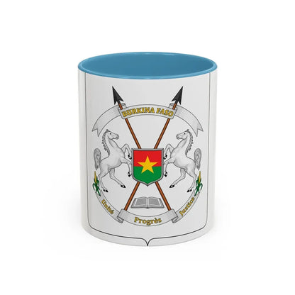 Coat of arms of Burkina Faso - Accent Coffee Mug 11oz Light Blue - Go Mug Yourself