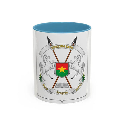 Coat of arms of Burkina Faso - Accent Coffee Mug 11oz Light Blue - Go Mug Yourself