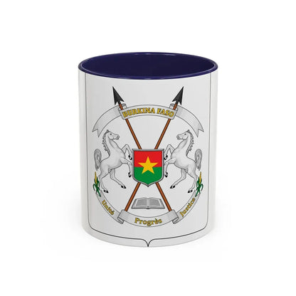 Coat of arms of Burkina Faso - Accent Coffee Mug 11oz Navy - Go Mug Yourself