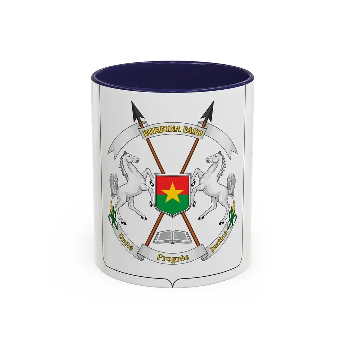 Coat of arms of Burkina Faso - Accent Coffee Mug 11oz Navy - Go Mug Yourself
