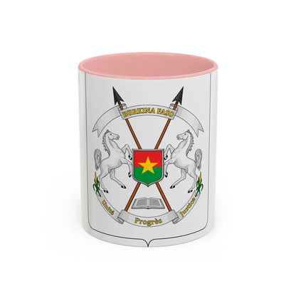 Coat of arms of Burkina Faso - Accent Coffee Mug 11oz Pink - Go Mug Yourself