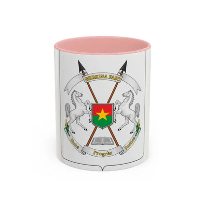 Coat of arms of Burkina Faso - Accent Coffee Mug 11oz Pink - Go Mug Yourself
