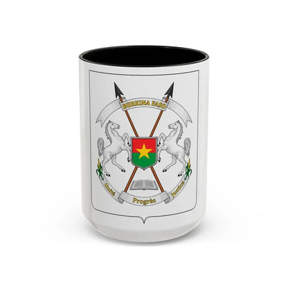 Coat of arms of Burkina Faso - Accent Coffee Mug 15oz Black - Go Mug Yourself