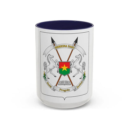 Coat of arms of Burkina Faso - Accent Coffee Mug 15oz Navy - Go Mug Yourself